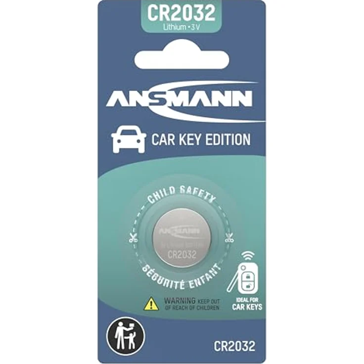Ansmann CR2032 Li-Ion Knopfzelle, hochwertige Batterien für Autoschlüssel mit langer Lebensdauer – Bild 1