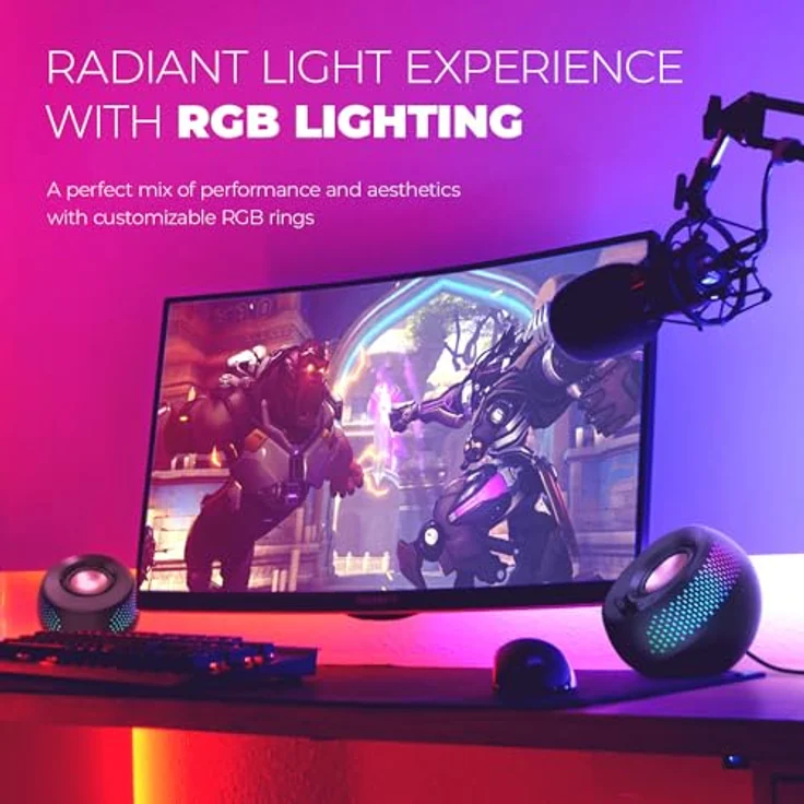 CREATIVE Pebble X 2.0 USB-C-Computerlautsprecher mit anpassbarer RGB-Beleuchtung, Bluetooth 5.3, bis zu 30 W Spitzenleistung, schwarz – Bild 2