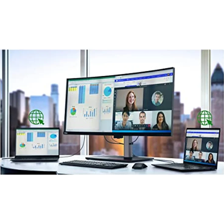 Lenovo ThinkVision P40W-20, 40 Zoll WUHD LED-Monitor mit 5120 x 2160 Auflösung, gebogen, 75 Hz, Raven Black – Bild 2