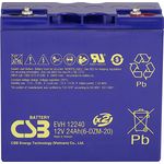 CSB Battery EVH 12240 Bleiakku 12V 24Ah AGM, zyklensicher, M5-Schraubanschluss, kompakt (181 x 170 x 76 mm)