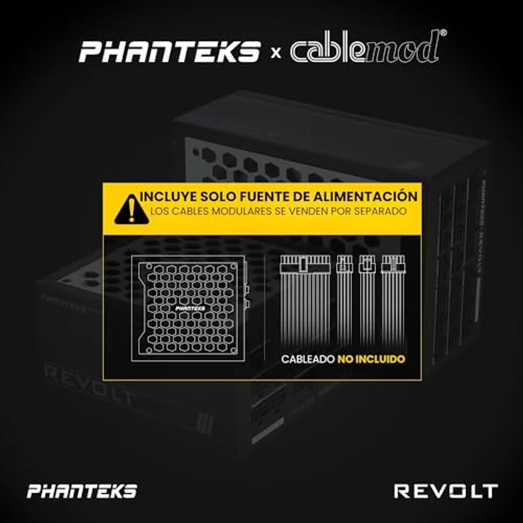 Phanteks Revolt 1600W Titanium, ATX 3.0, PCIe 5.0, vollmodular - 1600 Watt, schwarz, PC Netzteil, Schwarz – Bild 6