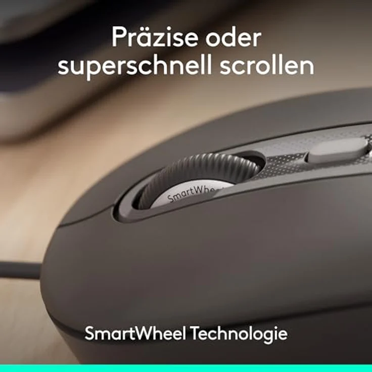 Logitech Signature Wired M520 for Business, optische kabelgebundene Maus mit USB-C, leisen Klicks und anpassbarer DPI-Taste, für Windows/Mac/Chrome, grafit – Bild 3