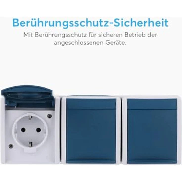Busch-Jaeger 2300-3EW-53 SCHUKO Steckdose 3fach grau-blaugrün 2300-3 EW-53 – Bild 5