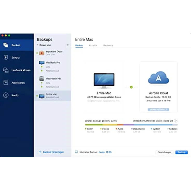 ACRONIS True Image Advanced - 3 Computer + 500GB ACRONIS Cloud Storage - 1 year – Bild 8