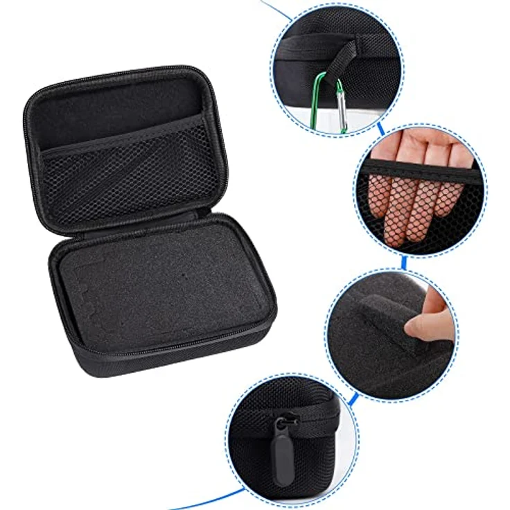 QIMEI-SHOP Tragetasche für Actionkameras, Hardcase mit Schaumstoffpolsterung, schwarz, kompatibel mit GoPro Hero 12 11 10 9 8 7 6 5 und Akaso, mittlere Größe – Bild 5