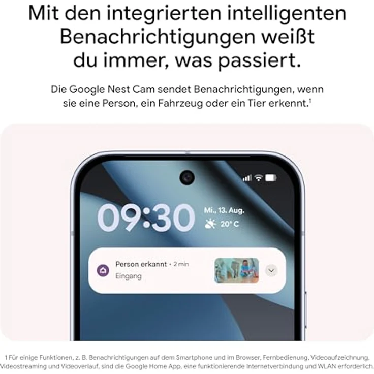 Google Nest Cam Indoor (3. Generation), Sicherheitskamera mit 2K-Video, kabelgebunden, funktioniert mit Google Home, Farbe: Snow – Bild 4
