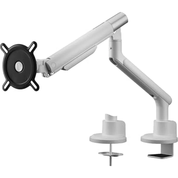 One For All Design Universal-Einzelmonitorarm (DM7120) Weiss, Monitorhalterung für Bildschirme von 13 bis 35 Zoll, 9 kg Tragkraft, Kabelmanagementsystem