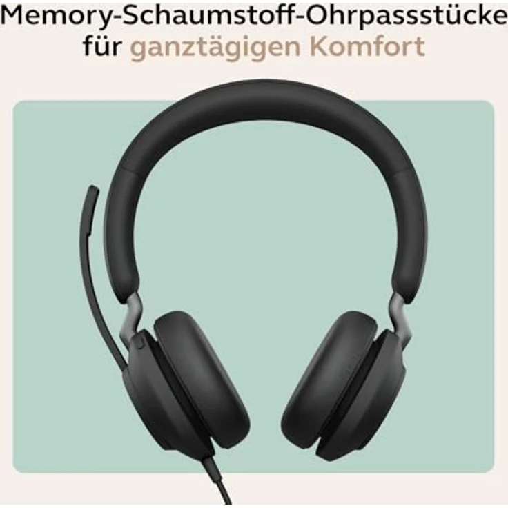 Jabra Evolve2 40 SE, USB-C / A schnurgebundenes Stereo Headset mit Busylight, zertifiziert für Microsoft Teams, maximaler Tragekomfort – Bild 6