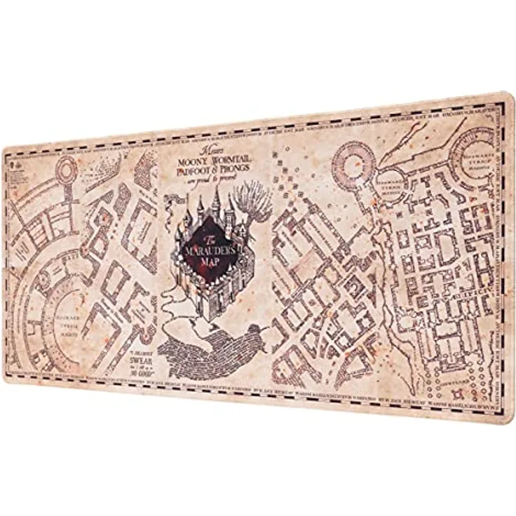 Grupo Erik Gaming Mauspad Harry Potter Fanartikel - Karte des Rumtreibers Gaming Mousepad XXL - Rutschfeste Unterseite, Wasserabweisend und verstärkte Kanten