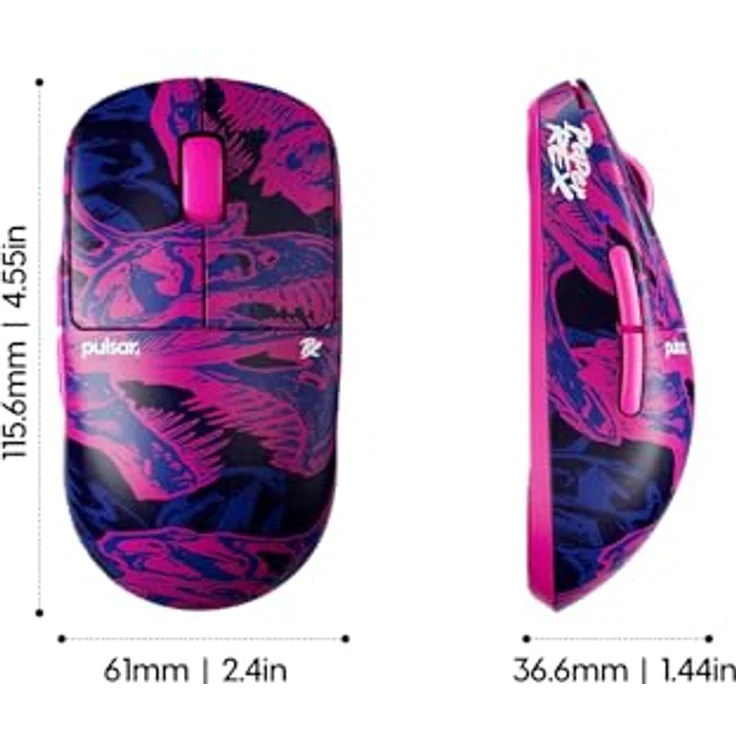 Pulsar Gaming Gears X2 Crazylight Mini Wireless Gaming Maus, ultra leicht 35g, 32K DPI, symmetrische Form, optischer Schalter, 8K Dongle enthalten, PRX ED – Bild 3