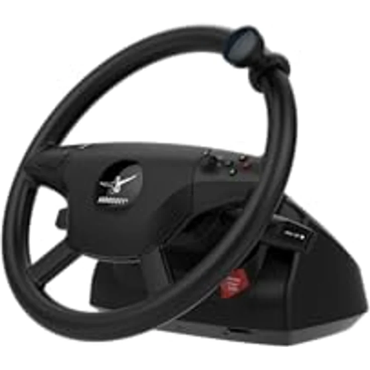 Aerosoft Games Truck & Bus Steering Wheel System, PC-Simulation Lenkrad mit realistischem Force-Feedback und 3er Pedalerie – Bild 3