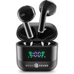 Music Sound Spark TWS Kopfhörer, Bluetooth, Wireless, LED-Display, 30 Stunden Wiedergabe, automatisches Pairing, Touch-Steuerung, Schwarz