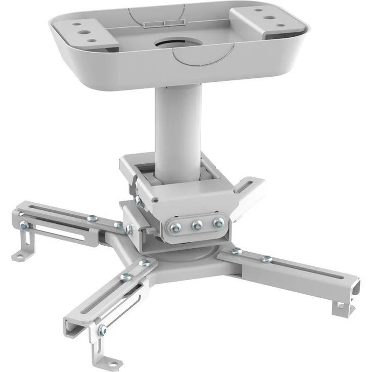 AlzaErgo Projektorhalterung C20W Advanced, Deckenhalterung für Projektor, Tragfähigkeit 45 kg, 40° neigbar, 16° schwenkbar, 360° drehbar, weiß