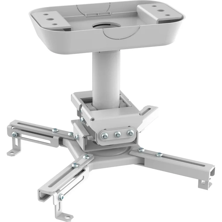 AlzaErgo Projektorhalterung C20W Advanced, Deckenhalterung für Projektor, Tragfähigkeit 45 kg, 40° neigbar, 16° schwenkbar, 360° drehbar, weiß