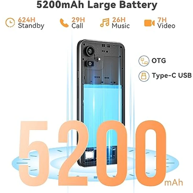 CUBOT Note 50 Smartphone Ohne Vertrag Android 13 Handy Günstig (2023),Octa-Core 16GB RAM/256GB ROM 4G Dual SIM Simlockfreie Handys,6,56" HD+ Display,5200mAh,50MP Kamera,NFC/Fingerabdruck/OTG-Schwarz – Bild 5