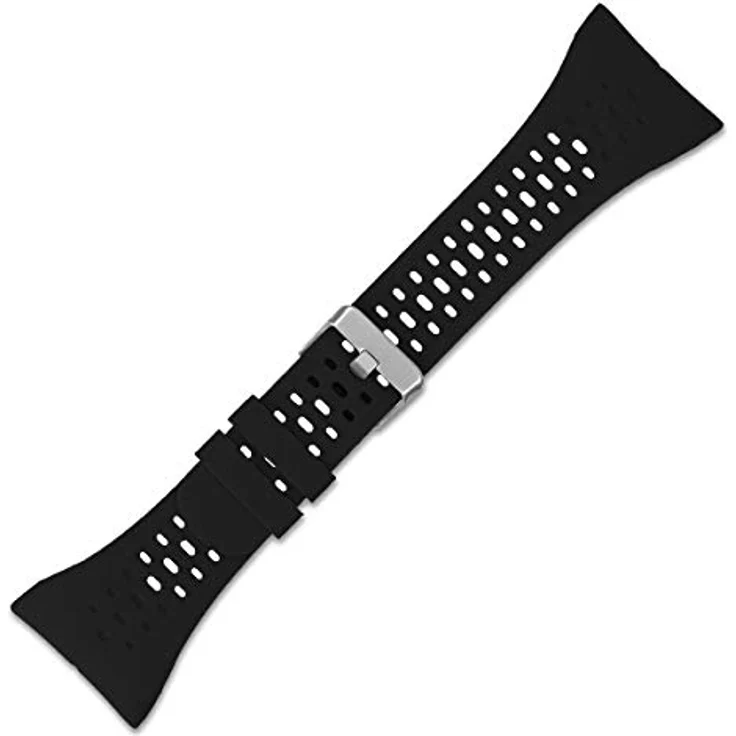 kwmobile Silikon Uhrenarmband für Polar M400 / M430, flexibles und reißfestes Ersatzarmband in Schwarz matt, verstellbar von 16-24 cm – Bild 3