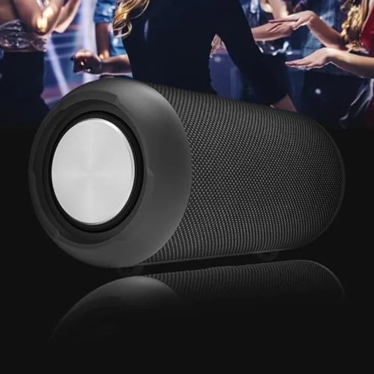 Lobwerk Bluetooth Lautsprecher, wasserdicht mit USB/Micro SD, Anruffunktion, Radio, 30 Stunden Musikwiedergabe, Schwarz – Bild 5
