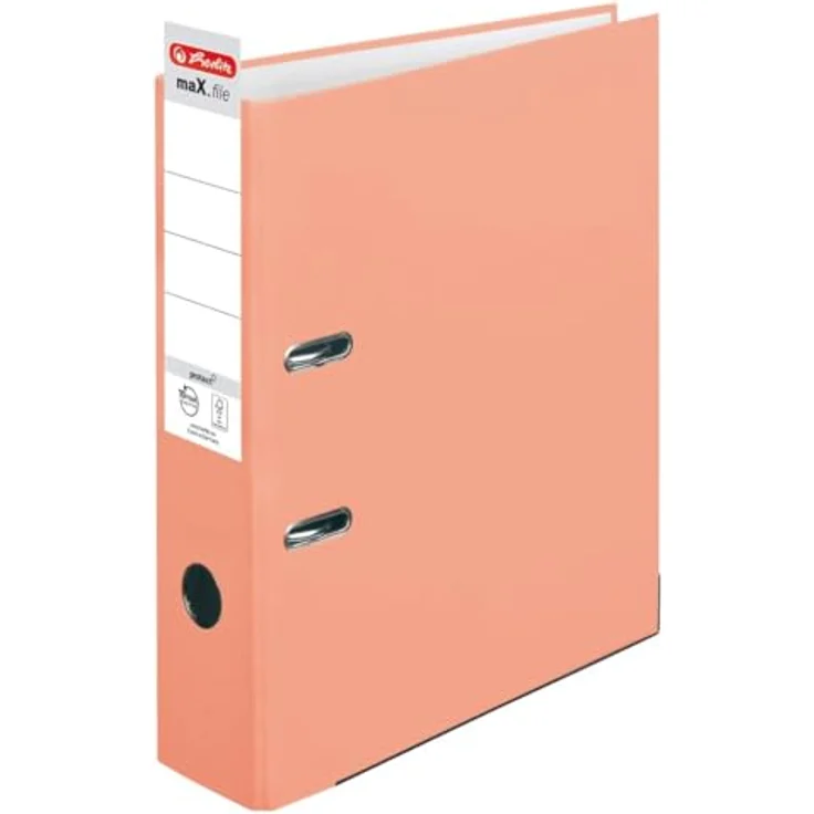 Herlitz Aktenordner maX.file protect A4 8cm lachs, PP-Kunststoffbezug, Forest Stewardship Council (FSC) – Bild 3