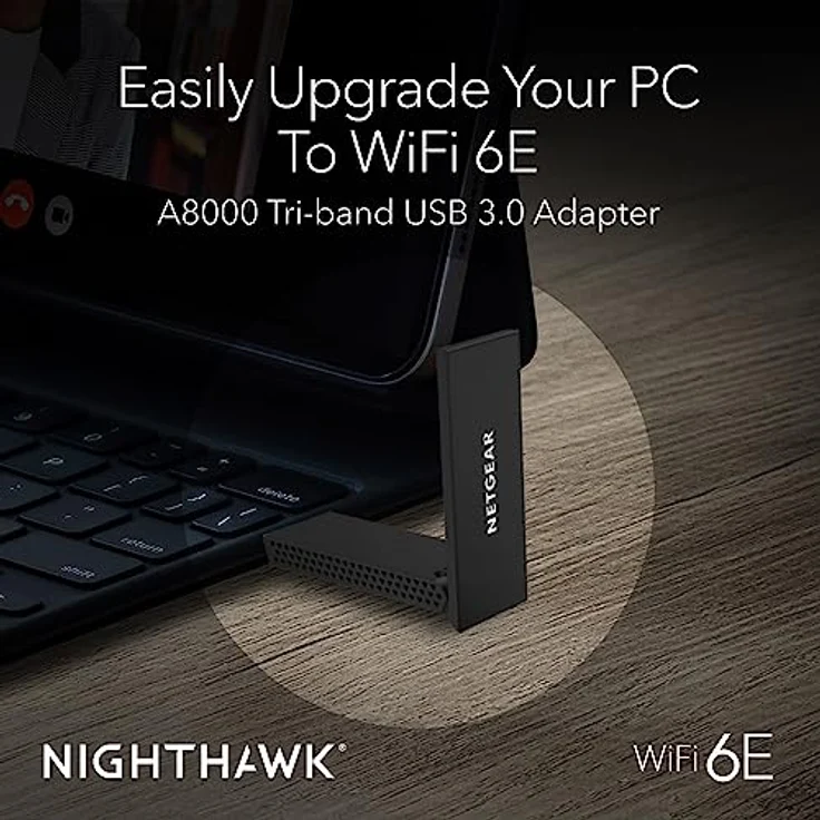 NETGEAR Nighthawk USB 3.0 Adapter | Tri-Band Wireless Gigabit Speed (bis zu 3 Gbit/s) | neues 6 GHz Band | für Windows PC – Bild 2