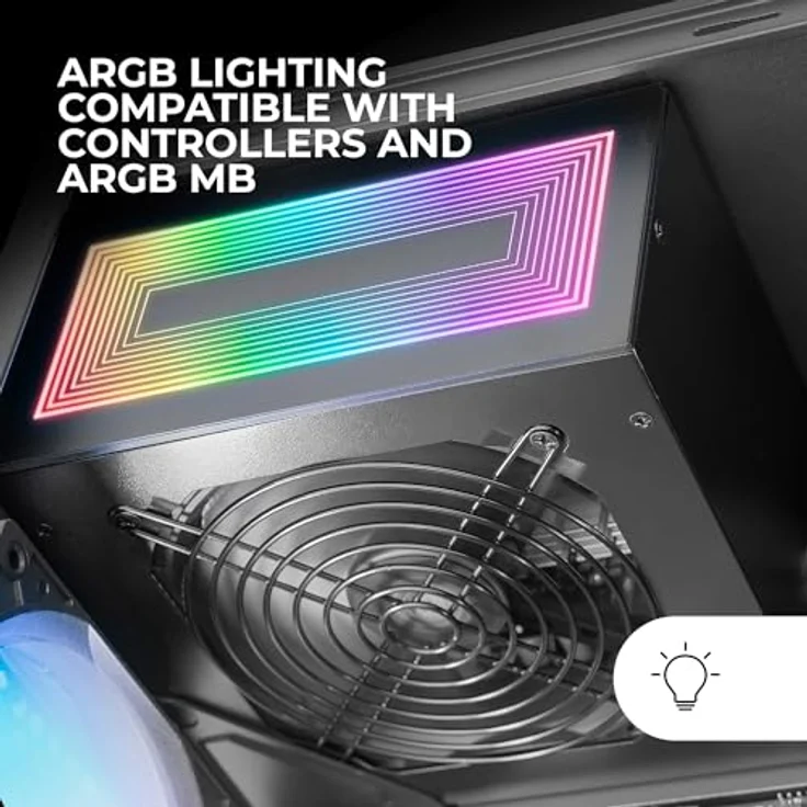 Mars Gaming MPB750S, ATX ARGB Netzteil 750W, 80Plus Bronze, 90% Effizienz, 120mm AI-RPM Lüfter, ARGB MB Steuerung, DC-DC und SMD Technologien, Schwarz – Bild 5