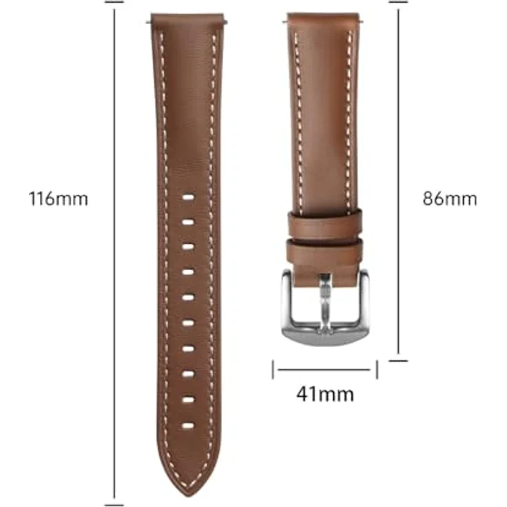 GIOPUEY Armband für Xiaomi Watch S4 41mm, Verschleißfestes Echtleder Armband, Atmungsaktiv - Pink – Bild 2