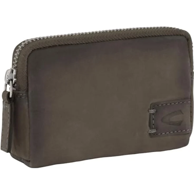camel active Dallas Key Case, Schlüsselmäppchen aus hochwertigem Leder mit zwei Schlüsselringen und Zipperfach, Farbe dunkelgrau – Bild 2