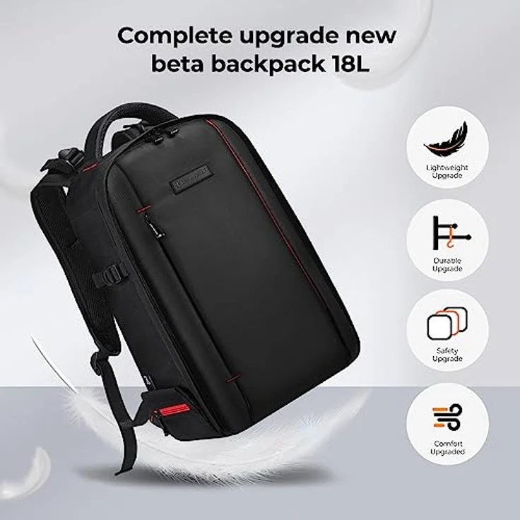 K&F CONCEPT Fotorucksack, wasserdicht mit Laptopfach für Canon Sony Nikon Olympus, Größe M, schwarz – Bild 2