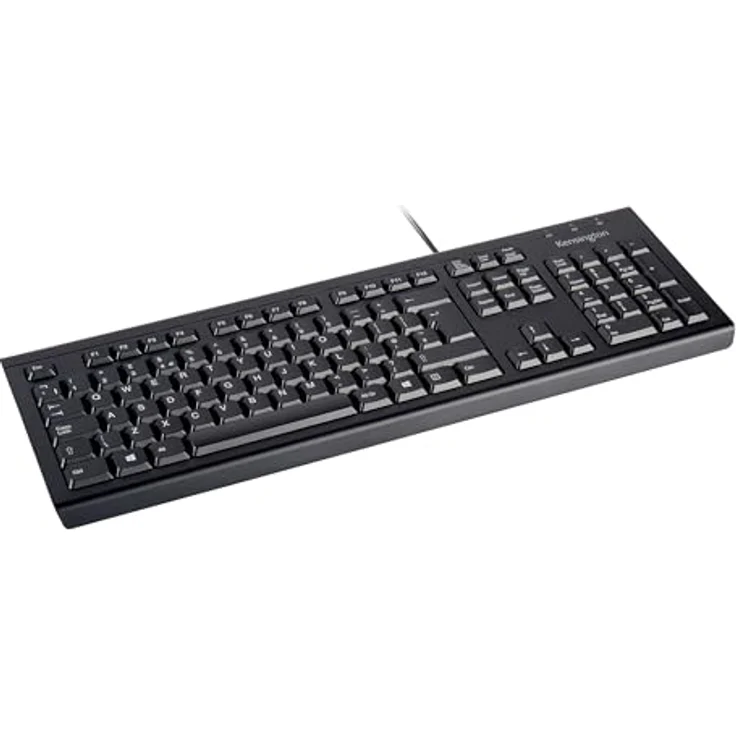 Kensington KB100 EQ Full Size Tastatur - Volle Größe (100%) - Kabelgebunden - USB - Membran Key Switch - Schwarz – Bild 1