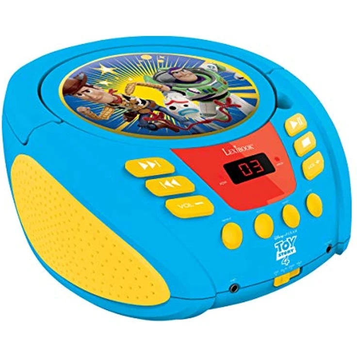 Lexibook Disney Toy Story Buzz & Woddy Boombox CD-Player, Mikrofonanschluss, AUX-Eingangsbuchse, AC-Betrieb oder läuft mit Batterien, Blau, RCD108TS – Bild 4