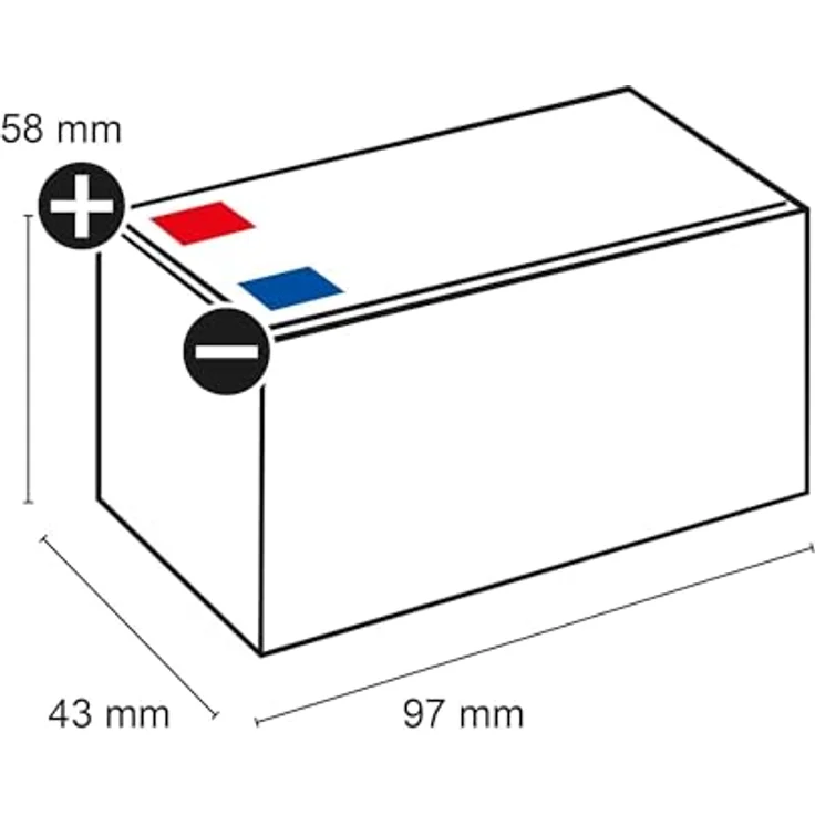Quality Batteries Stützbatterie für Mercedes, AGM-Batterie mit 1,2 Ah Kapazität, 97 x 48 x 58 mm – Bild 2