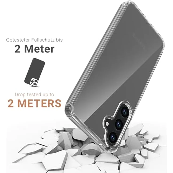 JT Berlin Pankow-Clear Schutzhülle Samsung Galaxy A55 5G Hülle transparent (Stoßabsorbierender TPU Rahmen, Kratzfeste Rückseite aus Acrylglas, Anti-Fingerabdruck) – Bild 3
