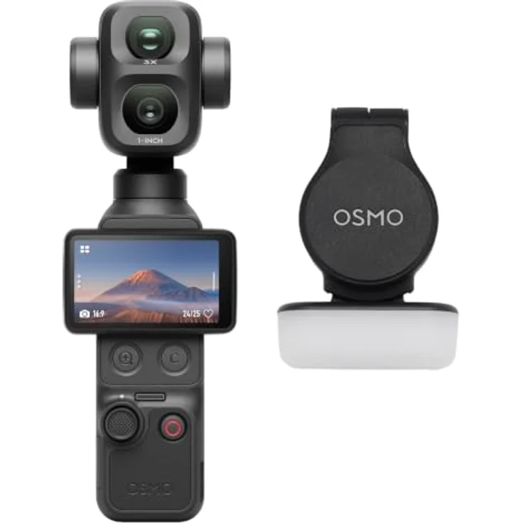 DJI Osmo Pocket 4P Standard Combo, 4K-Vlog-Kamera mit Dual-Objektiv, 1-Zoll-CMOS-Sensor, 103 GB Speicher, 3-Achsen-Stabilisierung – Bild 1