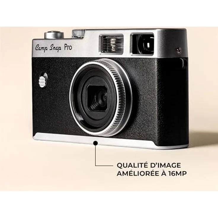 Camp Snap CS-PRO 16MP Digitalkamera Retro Vintage mit echtem Xenon-Blitz, 4GB Speicher, schwarz – Bild 3
