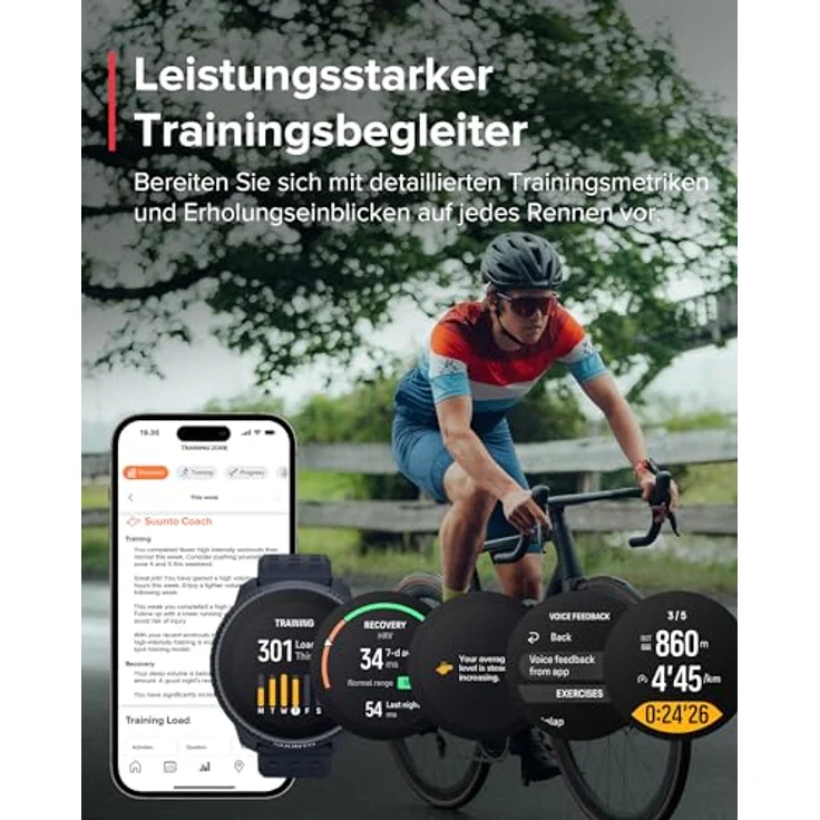 Suunto Race (49 mm, Edelstahl, One Size) Sportuhr + Smartwatch, Ultimative Leistungsuhr für Rennen und Training – Bild 6