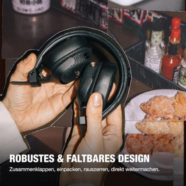 MARSHALL Milton A.N.C., On-ear Kopfhörer mit adaptiver Geräuschunterdrückung, Bluetooth, 50+ Stunden Akkulaufzeit, Schwarz – Bild 4