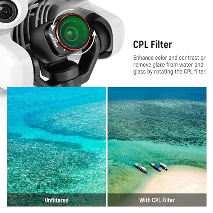 NEEWER ND und CPL Filter Set für DJI Mini 4 Pro, 8 Stück (UV, CPL, ND8-256), mehrfach beschichtetes HD Glas, leichtes Design, Drohnenobjektiv Zubehör – Bild 4