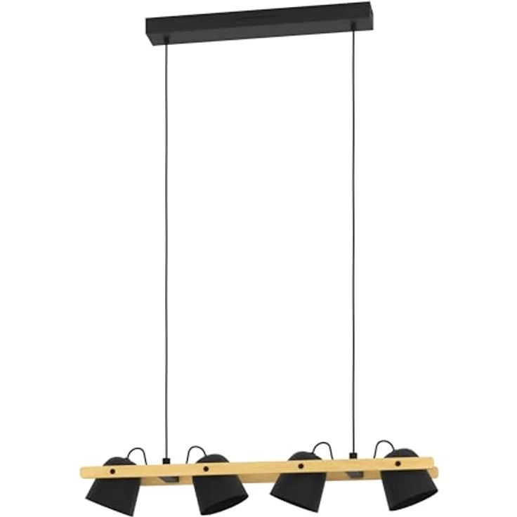 Eglo Hornwood-Z LED-Pendelleuchte, RGB/CCT, 79,3 cm x 20,9 cm, Schwarz-Braun, smarte Deckenbeleuchtung mit App-Steuerung – Bild 1