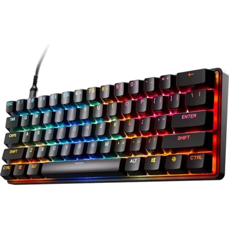 SteelSeries Apex Pro Mini Gen 3, kompakte Gaming-Tastatur mit magnetisch-mechanischen Schaltern, RGB-LED-Hintergrundbeleuchtung, USB kabelgebunden, schwarz – Bild 1