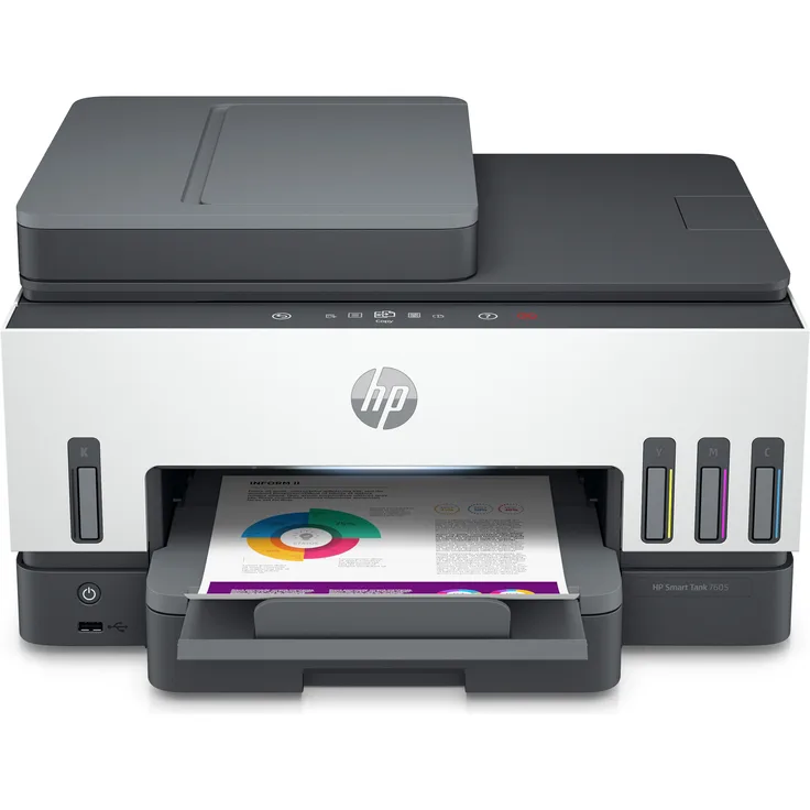 HP Smart Tank 7605, Multifunktionsfarbdrucker mit WiFi, Duplex-Fax und integrierter Original HP Tinte für bis zu 3 Jahre