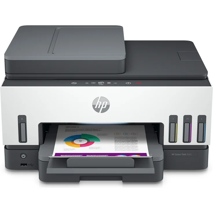HP Smart Tank 7605, Multifunktionsfarbdrucker mit WiFi, Duplex-Fax und integrierter Original HP Tinte für bis zu 3 Jahre