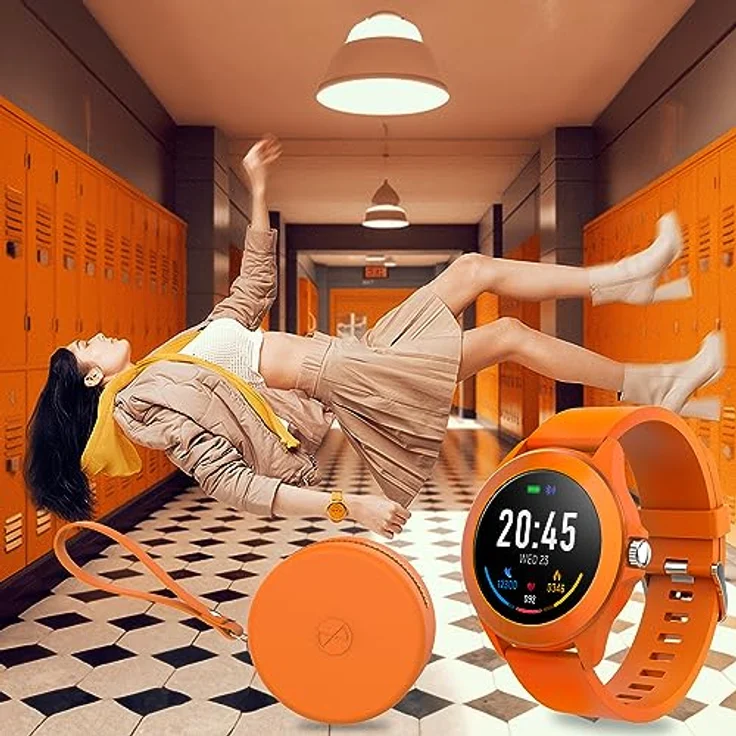 FOREVER Colorum CW-300 Orange Smartwatch Wasserdicht IP68 - Pulsuhr mit Schrittzähler Schlaftracker Kalorienzähler - Lange Akkulaufzeit - Android/iOS Sportuhr Damen Herren Unisex Stilvolles Design – Bild 3