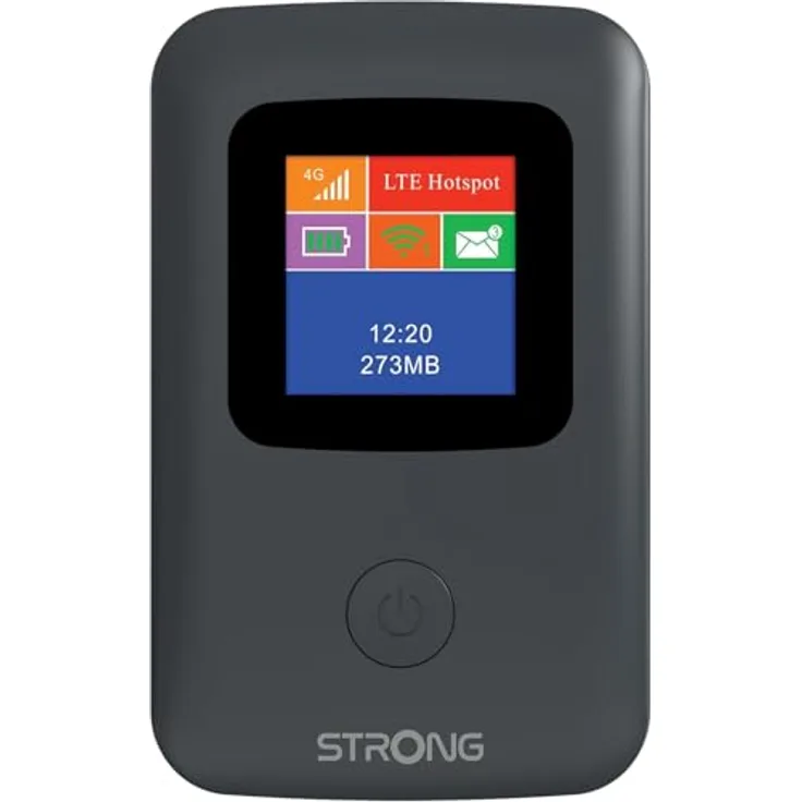 STRONG 4G Mobiler Hotspot mit Display, tragbarer WLAN Router, 150 Mbit/s, ideal für Reisen, Messen und Studenten, Schwarz