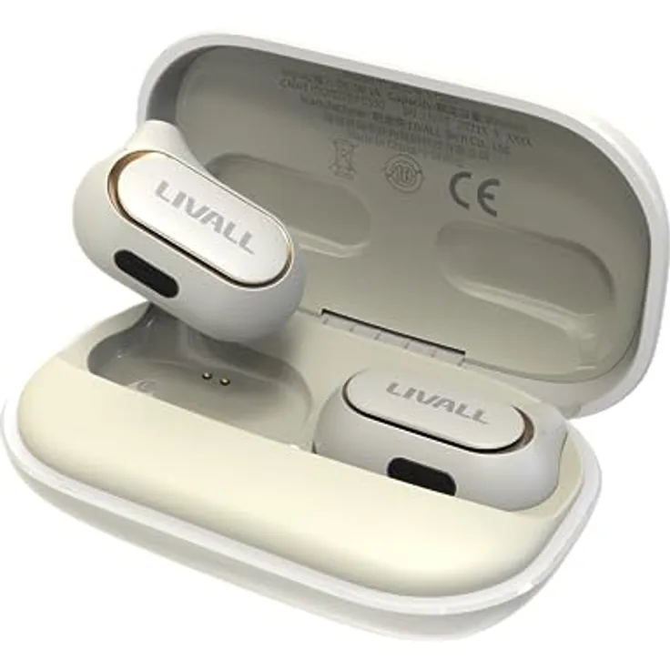 Livall LTS21 Pro - Open-Ear Headphones - Air Conduction Detachable Wireless Sport Earphones for Workouts and Running Built-in Mic for Music, Phone Call, Lightweight Safer and Comfort (Space White)
