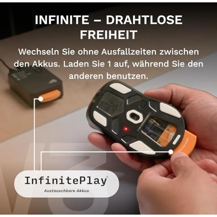 Glorious PC Gaming Race Glorious Model D 3 Wireless Mouse, kabellose Gaming-Maus mit 30K DPI-Sensor, 69 g, Schwarz