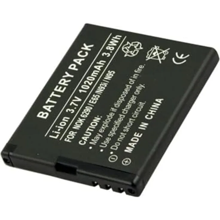 AccuCell Akku für Nokia N95 8GB, Lithium-Ionen mit Überlade- und Überhitzungsschutz, 1000-1200mAh
