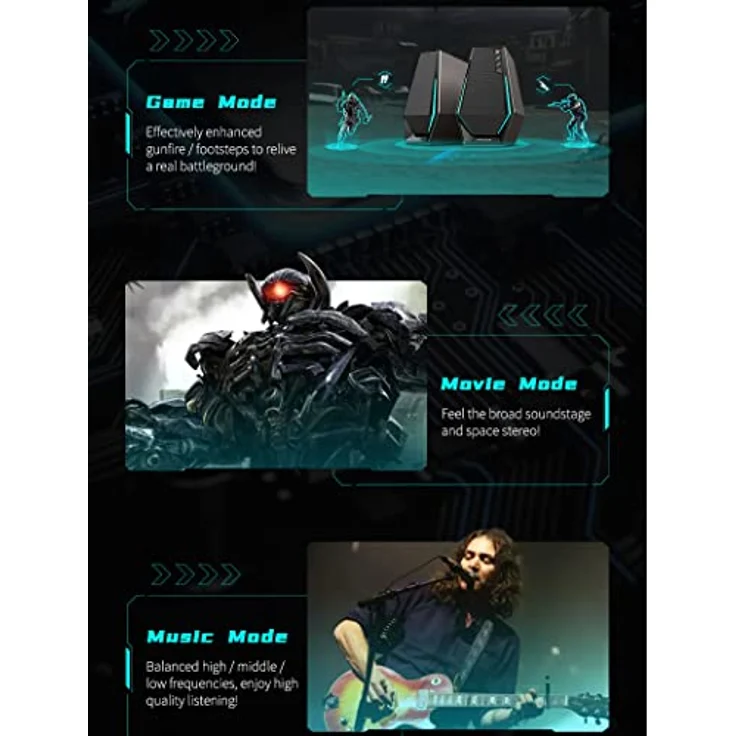 Edifier G1500, 2.0 PC Lautsprecher mit H+ Soundeffekt, Bluetooth 5.3, RGB-Hintergrundbeleuchtung, Schwarz – Bild 3