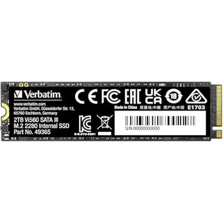 Verbatim Vi560 S3 SSD, internes SSD-Laufwerk mit 2 TB Datenspeicher, Solid State Drive mit SATA III M.2 2280 und 3D-NAND-Technologie, schwarz, ideal für Notebook und Ultrabook – Bild 2