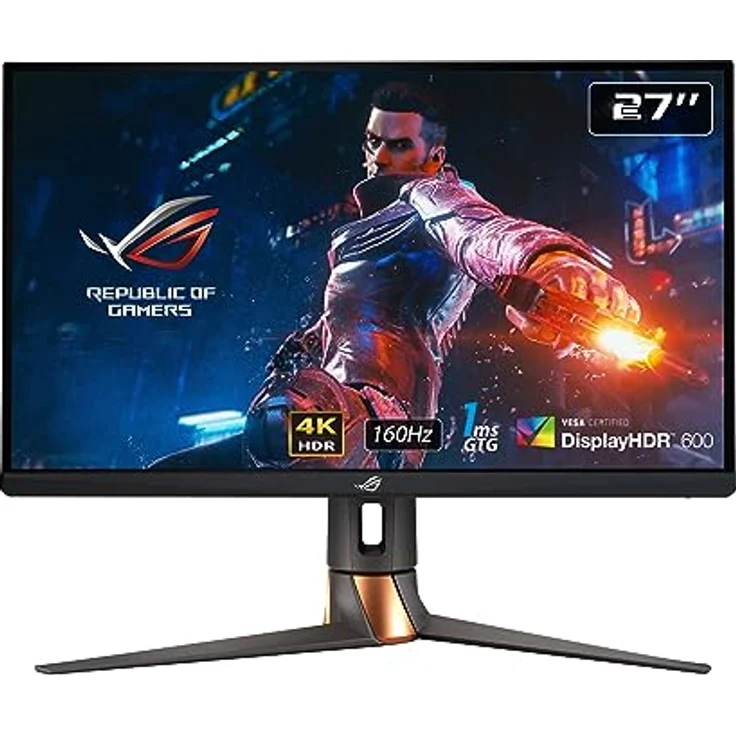 ASUS ROG Swift PG27UQR - 27 Zoll 4K UHD Gaming Monitor - 160 Hz, 1ms GtG, FreeSync, AdaptiveSync, DisplayHDR 600 - Fast-IPS Panel, Schwarz – Bild 1