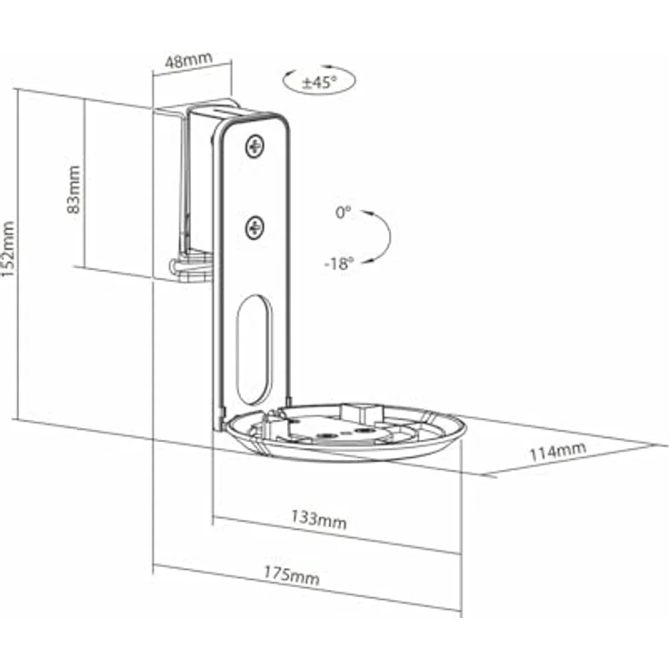 Nedis TV-Wandhalterung SPMT5800BK, neigbar und schwenkbar mit Kabelmanagement für einfache Montage – Bild 7