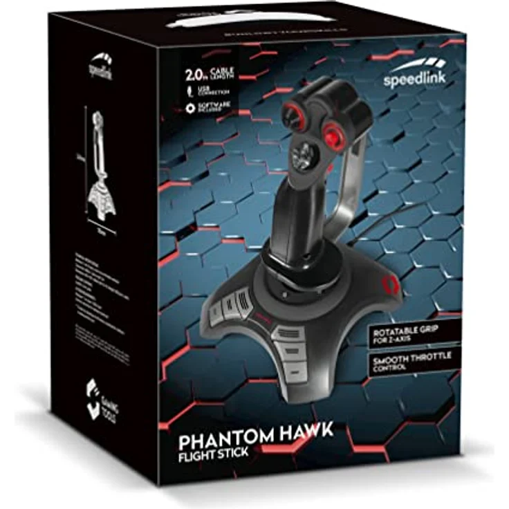 Speedlink PHANTOM HAWK Flight Stick, Gaming Joystick für PC - Computer, Controller für Simulator Spiele - schwarz – Bild 7